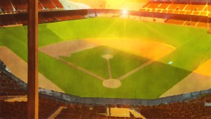 Empty Stadium_Vintage Baseball Ballpark Art_Uplifting Art Piece